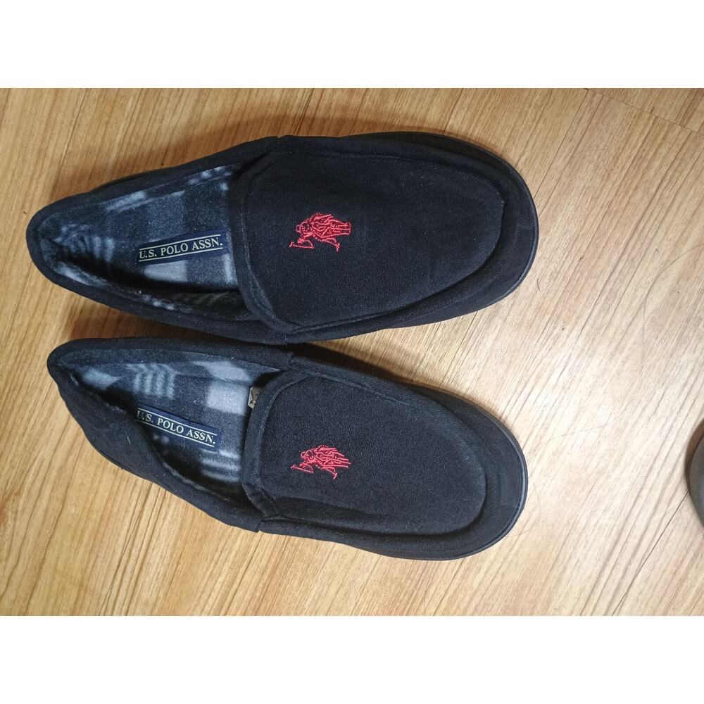 U.S. Polo Assn. Men's Black Indoor Slippers Size 12